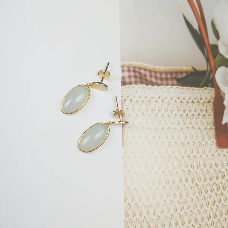 Happy Woman-blue gold filled earrings