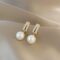 Sterling Silver Elegant Dangling Pearl Earrings