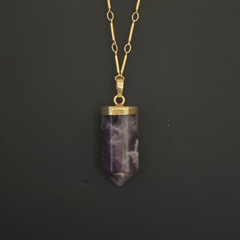 Gold Plated Amethyst Shard Necklace