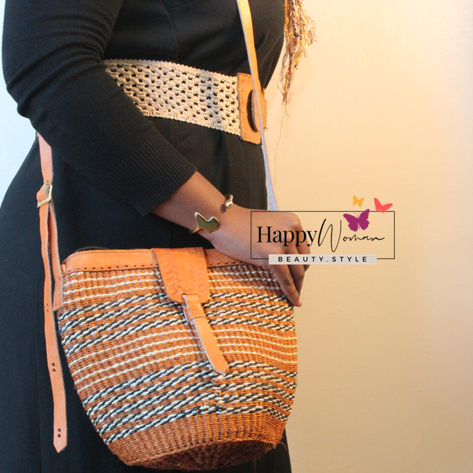 Brown Ethnic Fusion Kiondo Bag